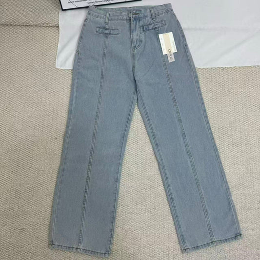 Straight-Leg Star-Patterned Floor-Length Trousers