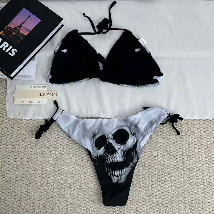 Strappy Backless Two-Piece Swimsuit