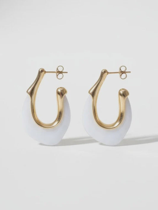 Sugar Baby Hoop Earrings in White