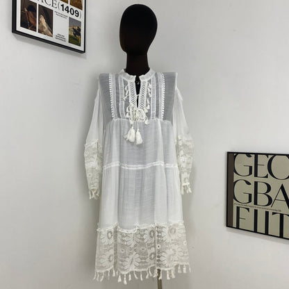 Sweet Lace Tassel Dress