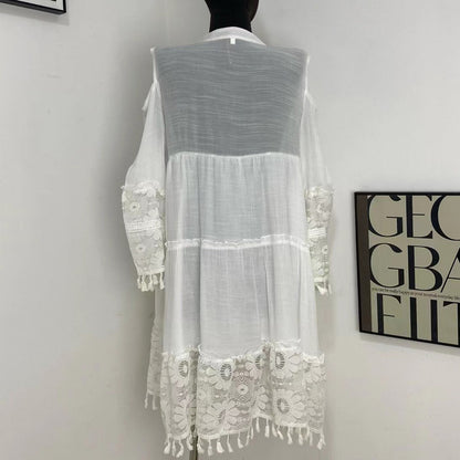 Sweet Lace Tassel Dress