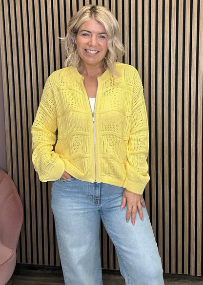 Tasmin Zipped Cardigan (Pale Banana)