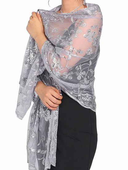 Tassel Party Scarf with Crystal Buckle