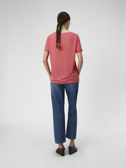 Tessi V-Neck T-Shirt (Paradise Pink/Coral)