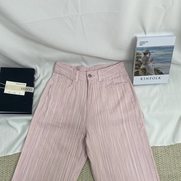 Textured Pink Denim Jeans