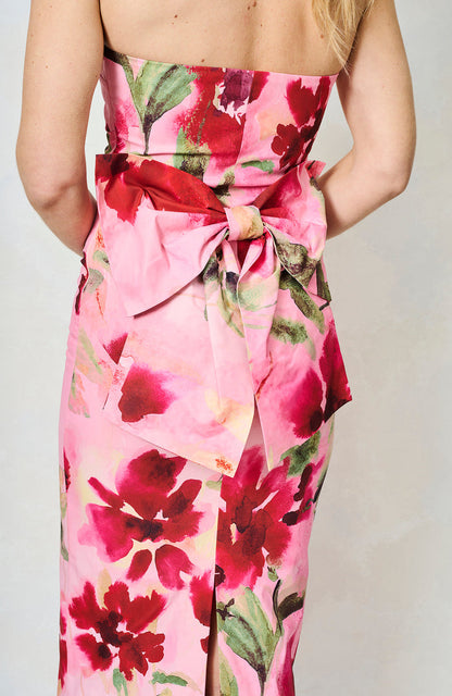 The Faith Sleeveless Pencil Dress (Pink Multi)