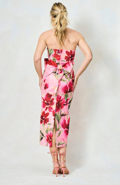 The Faith Sleeveless Pencil Dress (Pink Multi)