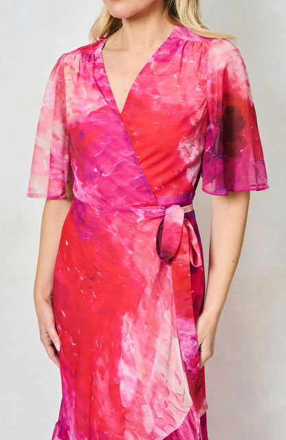 The Hermione Maxi Wrap Dress (Pink Multi)