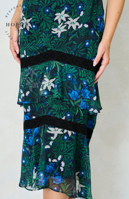 The Jemima Midi Dress (Green Multi)