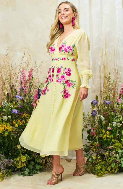 The Kirsty Midi Dress (Yellow)