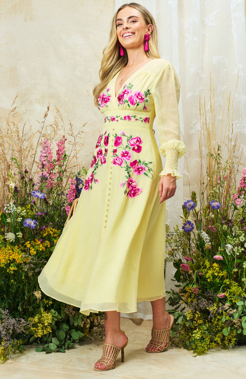 The Kirsty Midi Dress (Yellow)