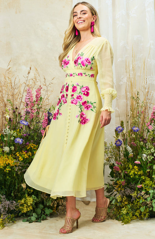 The Kirsty Midi Dress (Yellow)