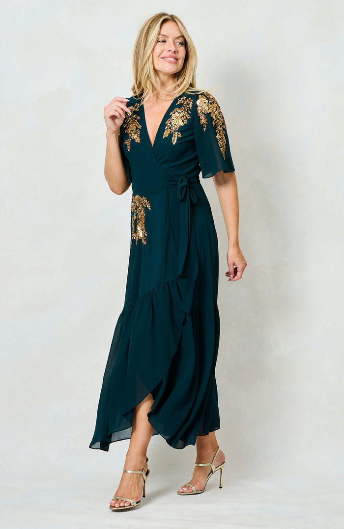 The Matilda Maxi Wrap Dress (Forest Green)