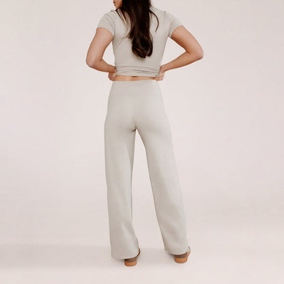 Ultimate Everyday Wide leg Trouser - Oatmeal Beige