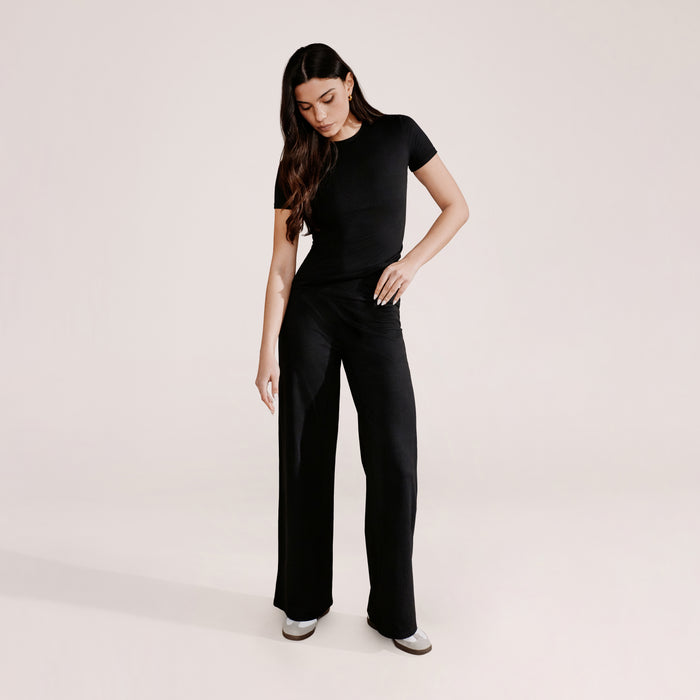Ultimate Everyday Wide leg Trouser- Black