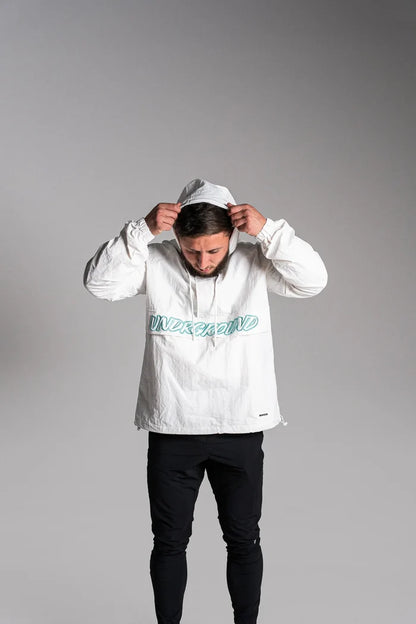 UNDRGROUND Heavyweight Windbreaker (White/Tiffany)