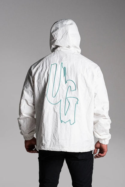 UNDRGROUND Heavyweight Windbreaker (White/Tiffany)