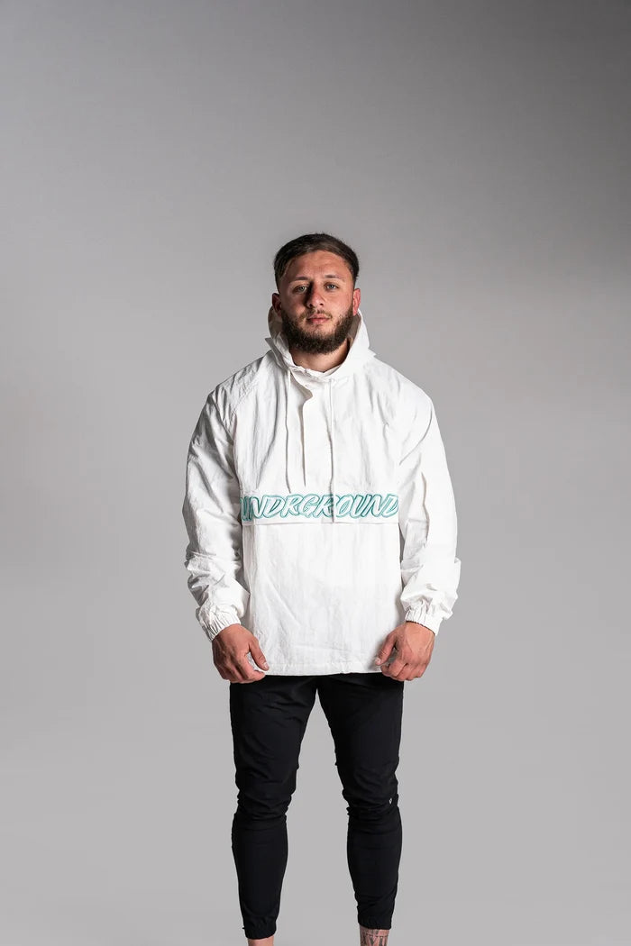 UNDRGROUND Heavyweight Windbreaker (White/Tiffany)