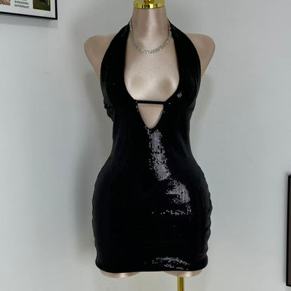 V-neck topless strapless backless dress