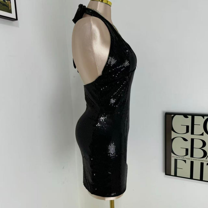 V-neck topless strapless backless dress