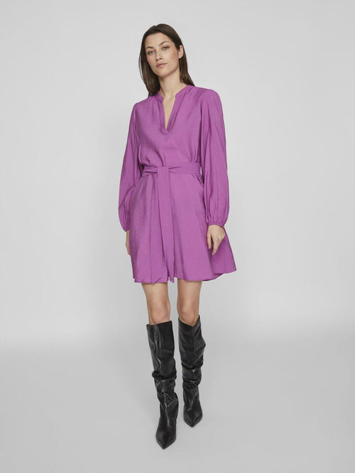 VANDY L/S SHORT DRESS (CATTLEYA ORCHID)