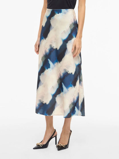 Vielette High Waisted Maxi Skirt (Navy Blazer/Hia Blue)
