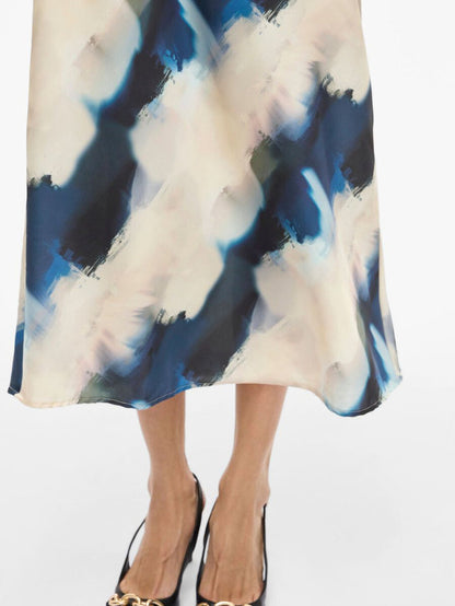 Vielette High Waisted Maxi Skirt (Navy Blazer/Hia Blue)