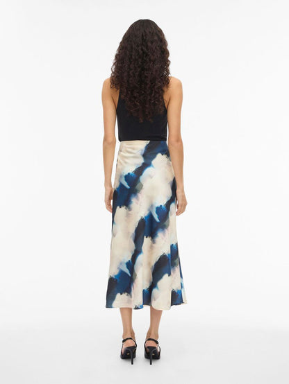Vielette High Waisted Maxi Skirt (Navy Blazer/Hia Blue)