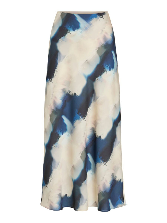 Vielette High Waisted Maxi Skirt (Navy Blazer/Hia Blue)