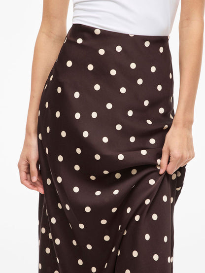 Vielette High Waisted Maxi Skirt (Sandshell/Coffee Bean)