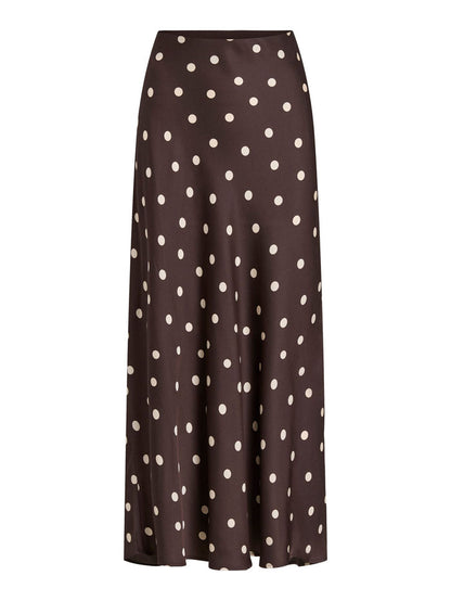 Vielette High Waisted Maxi Skirt (Sandshell/Coffee Bean)