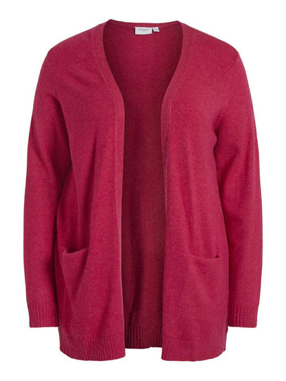 VIRIL OPEN KNIT CARDIGAN (CERISE/DARK MELANGE)