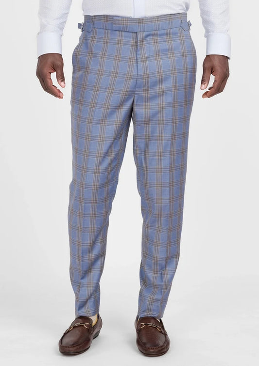 Vista Blue Checked Pants - SARTORO