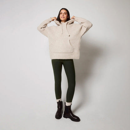 Winter Everyday High Waisted Leggings - Deep Olive