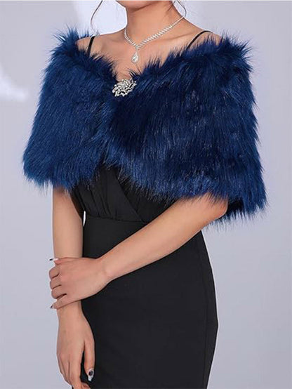 Winter Faux Fur Shawl