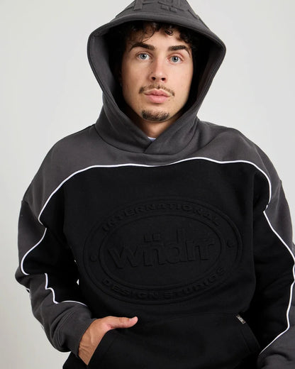 WNDRR Token Panel Hood Sweat (Black/Grey)