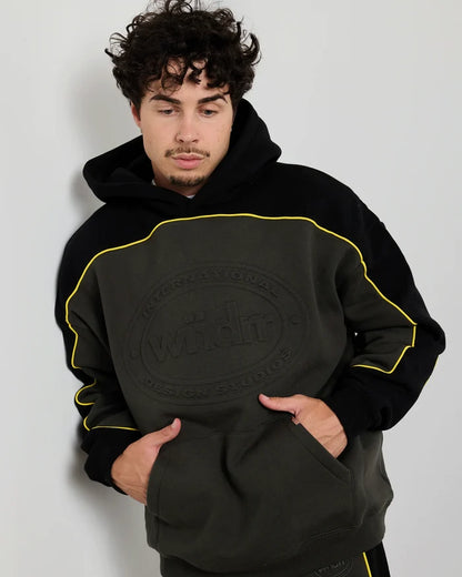 WNDRR Token Panel Hood Sweat (Ink/Black)