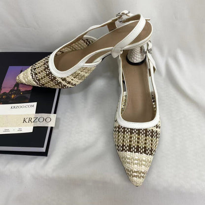 Woven Color-Block Sandals