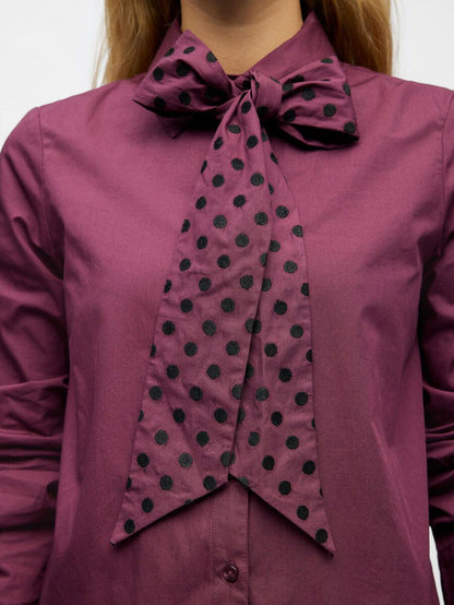Zane Bow Shirt (Mauve Wine/Black)
