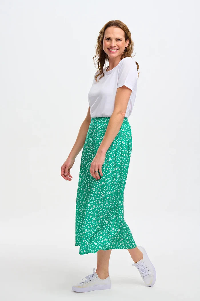 Zora Skirt (Green Scatter Print)